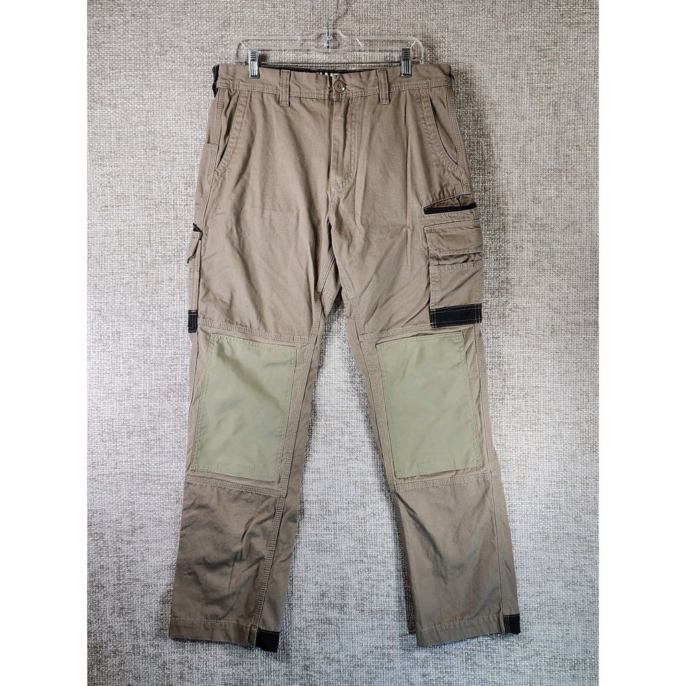 FXD WP-1 Work Pants Reinforced Knee Multi-Pocket Utility Mens 34x34 Khaki Canvas